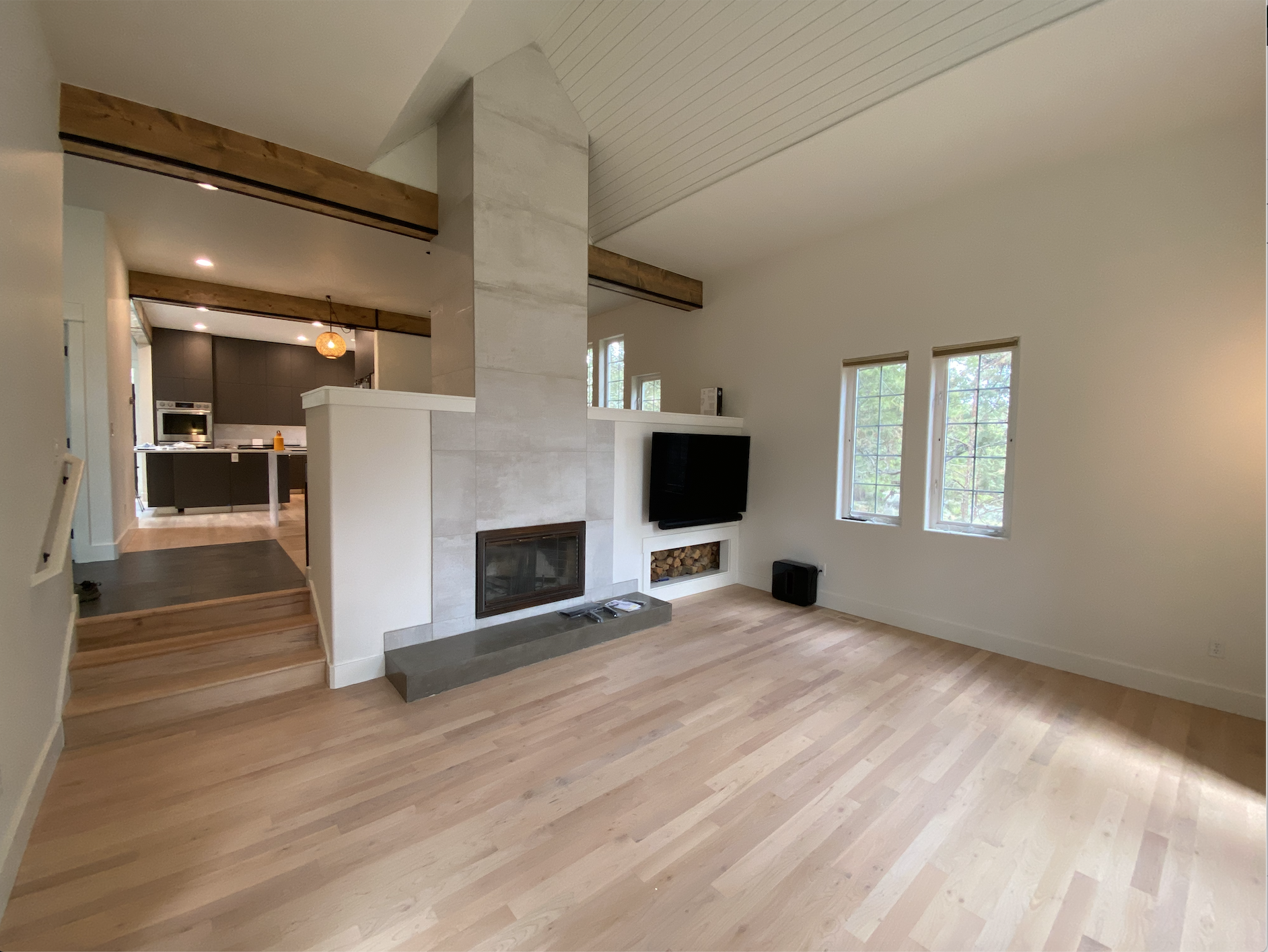 Fireplace and living area in Bend, Oregon